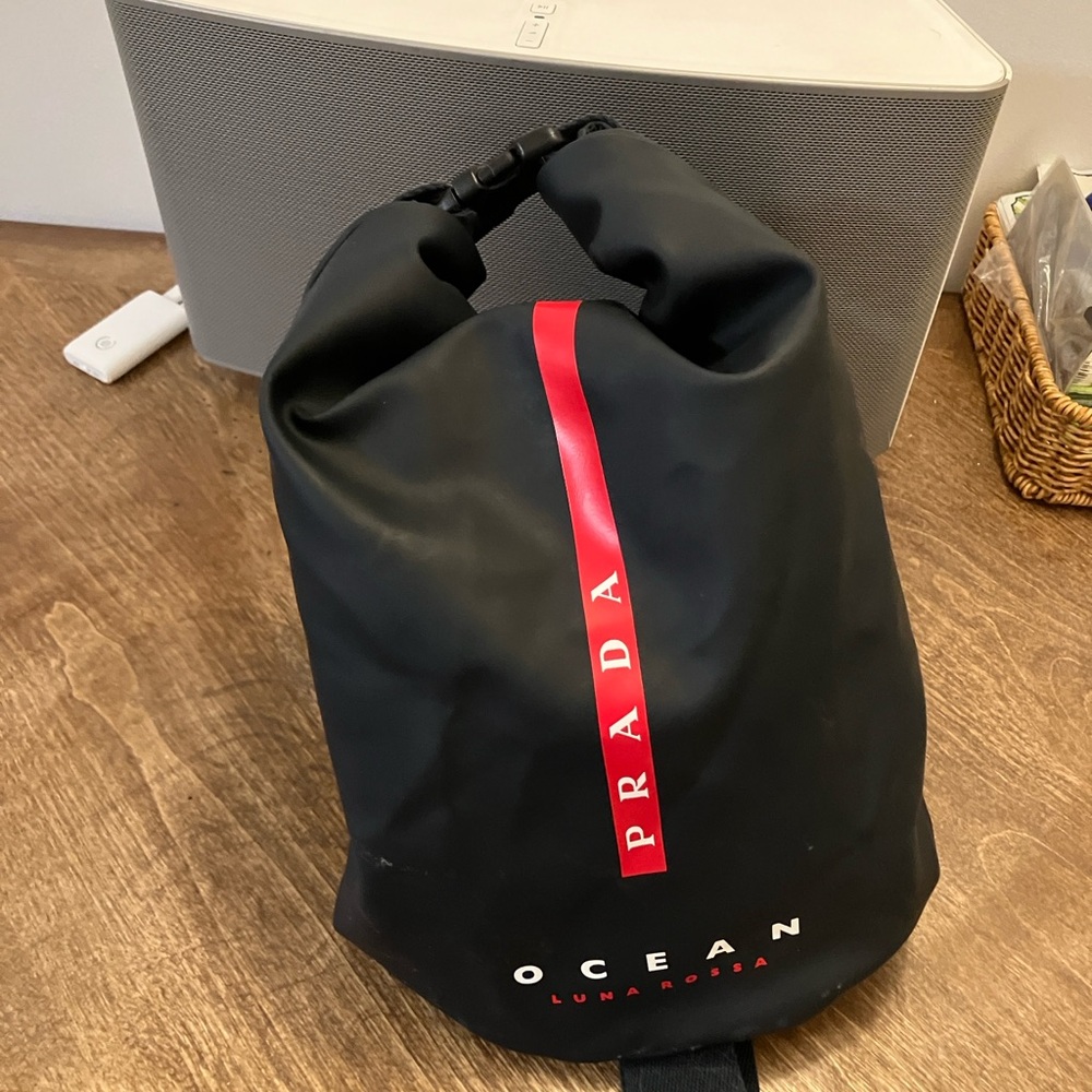 PRADA BAG - Prada Ocean Roll-Top Waterproof Sling Backpack LIKE NEW DESIGNER